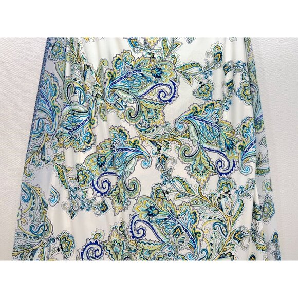 Susan Graver Womens Maxi Wrap Skirt Size S  Blue Paisley Boho Overlay Chiffon - Picture 16 of 16